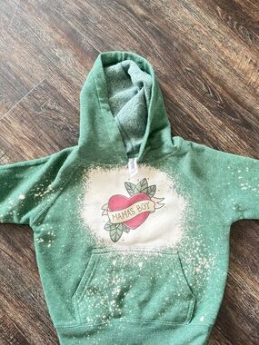 Mama's Boy Green Hoodie Sweatshirt for Toddler Boy